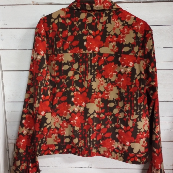 BAXTER & WELLS Womens Multicolor Floral Button Front Stretch Shacket XL Jacket - Picture 8 of 12